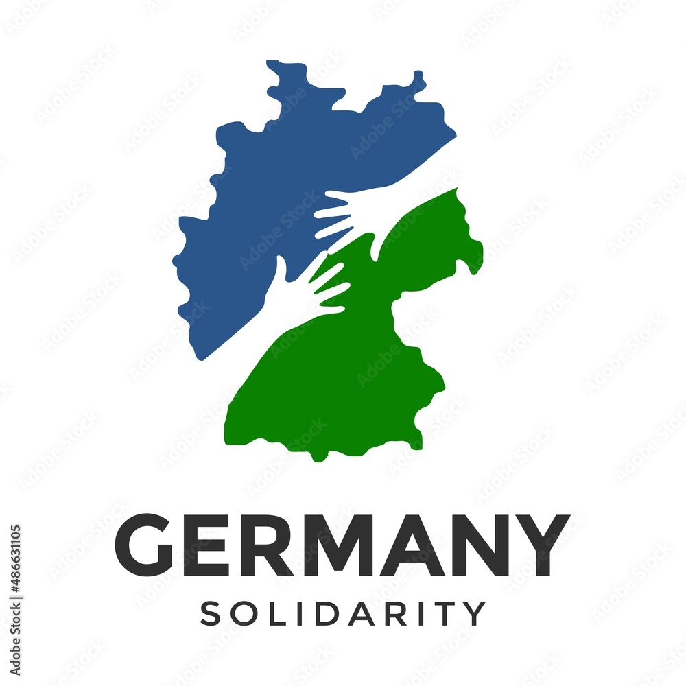 Germany Solidarity vector logo template. This design use map and hand symbol. Suitable for community.