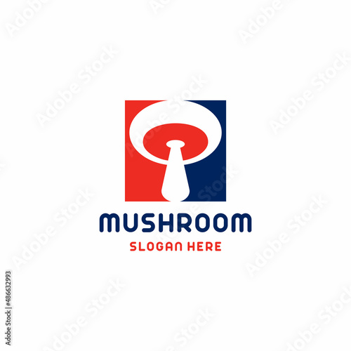 simple mushroom logo design template elements