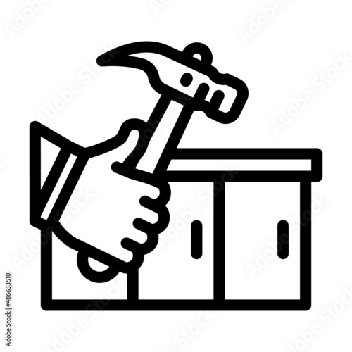 kitchen worktop repair line icon vector. kitchen worktop repair sign. isolated contour symbol black illustration