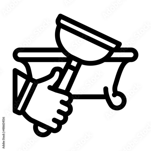 bath repairs line icon vector. bath repairs sign. isolated contour symbol black illustration