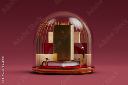 Luxury book protected by a glass dome photo