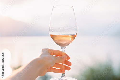 woman holding a wine glass