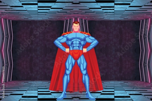 3d render illustration, Cartoon character of avenger hero