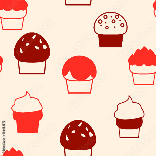 pattern with cupcakes