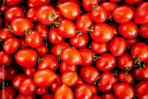 Close up of cherry tomatoes on the market