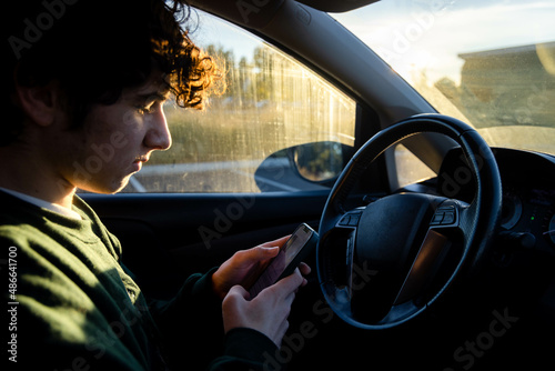 Teen driver texting while driving
