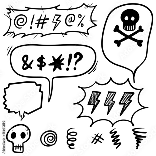 Hand drawn doodle Swearing isolated on white background . set elements, for concept design. vector illustration.