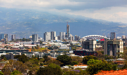 Downtown skyline view of San Jose Costa Rica 
