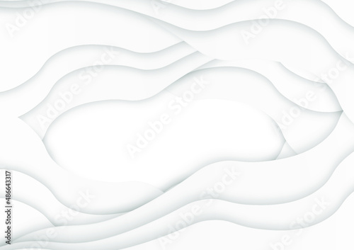Fototapeta Naklejka Na Ścianę i Meble -  Minimal white background. Abstract paper cut style. Curve form art layer. Vector illustrator graphic.