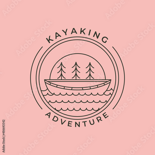 canoe river adventures logo vector symbol illustration design