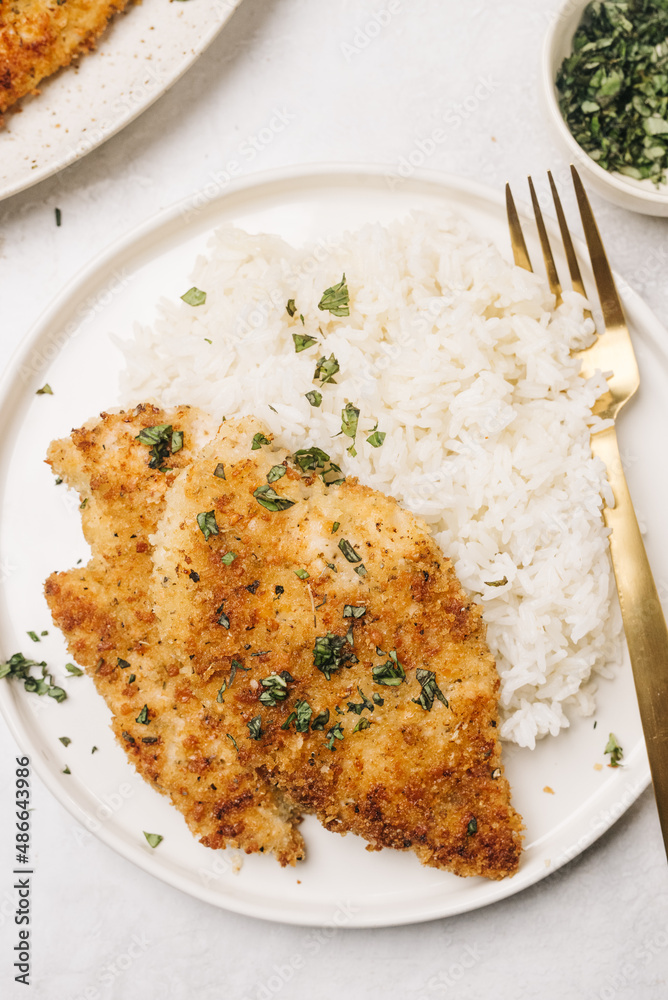 Parmesan chicken dinner
