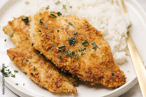 Parmesan Chicken and rice