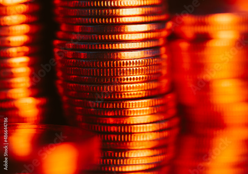 Coins Background in closeup