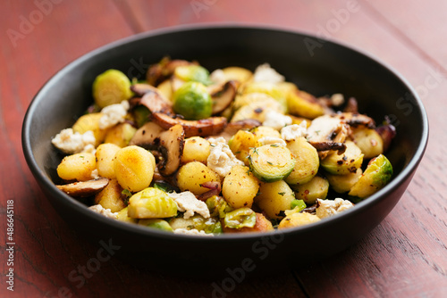 Brussels Sprouts, Gnocchi with Mushrooms photo