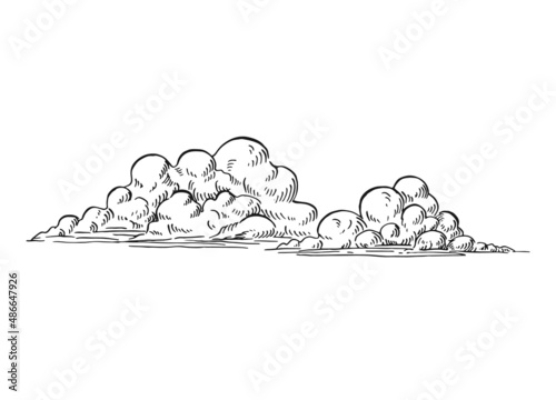 Cloud. Hand drawn illustration converted to vector.