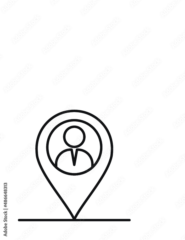 Location Access Line Icon Location Access Line Icon