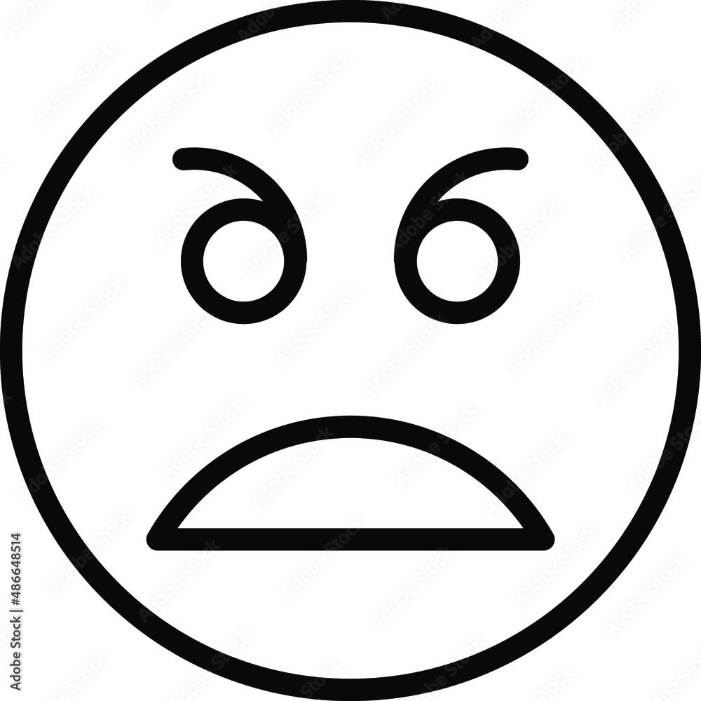 Fototapeta premium angry face Line Icon