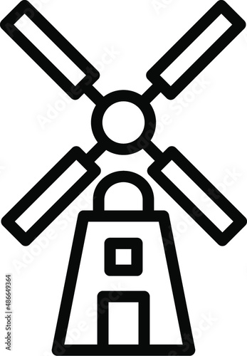 Windmill Line Icon