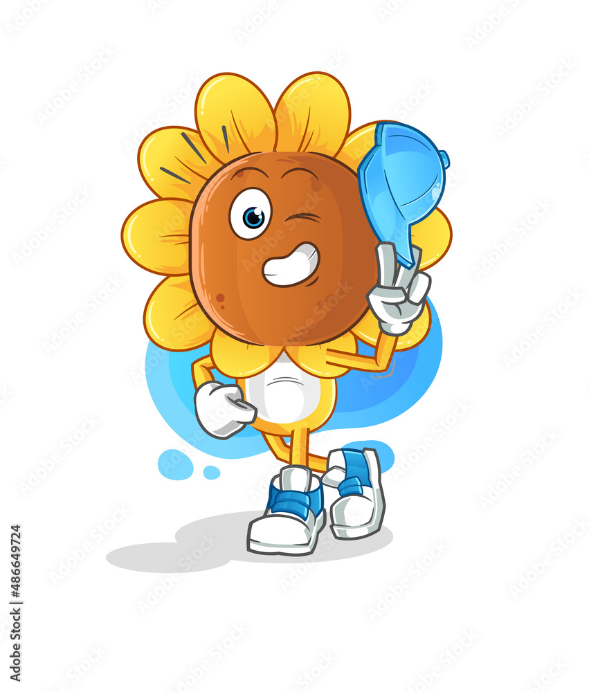 sunflower head cartoon young boy character cartoon sunflower head cartoon young boy character cartoon