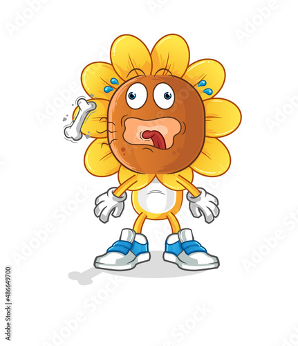 sunflower head cartoon burp mascot. cartoon vector
