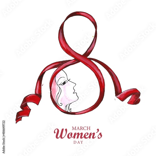 Happy womens day 8march greeting card design