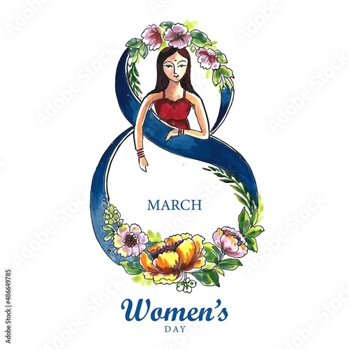 Happy women's day celebrations 8march concept card design