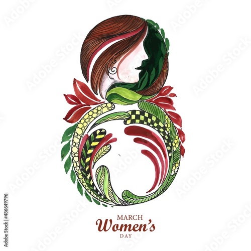 Happy women's day celebrations 8march concept card design