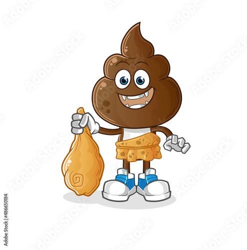 human shit head cartoon ancient. cartoon mascot vector