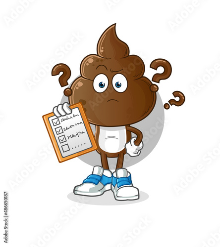 human shit head cartoon schedule list vector. cartoon character