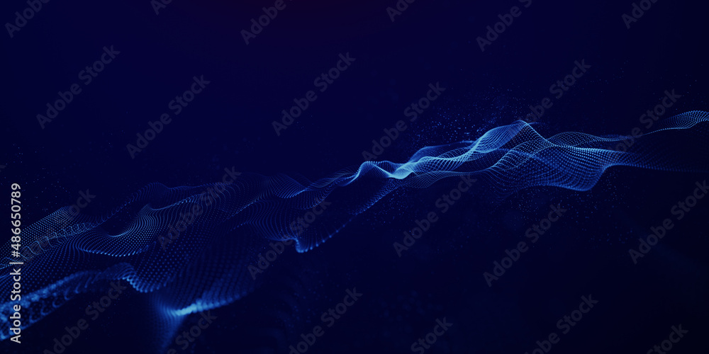 abstract beautiful wave technology background with blue light effect ...