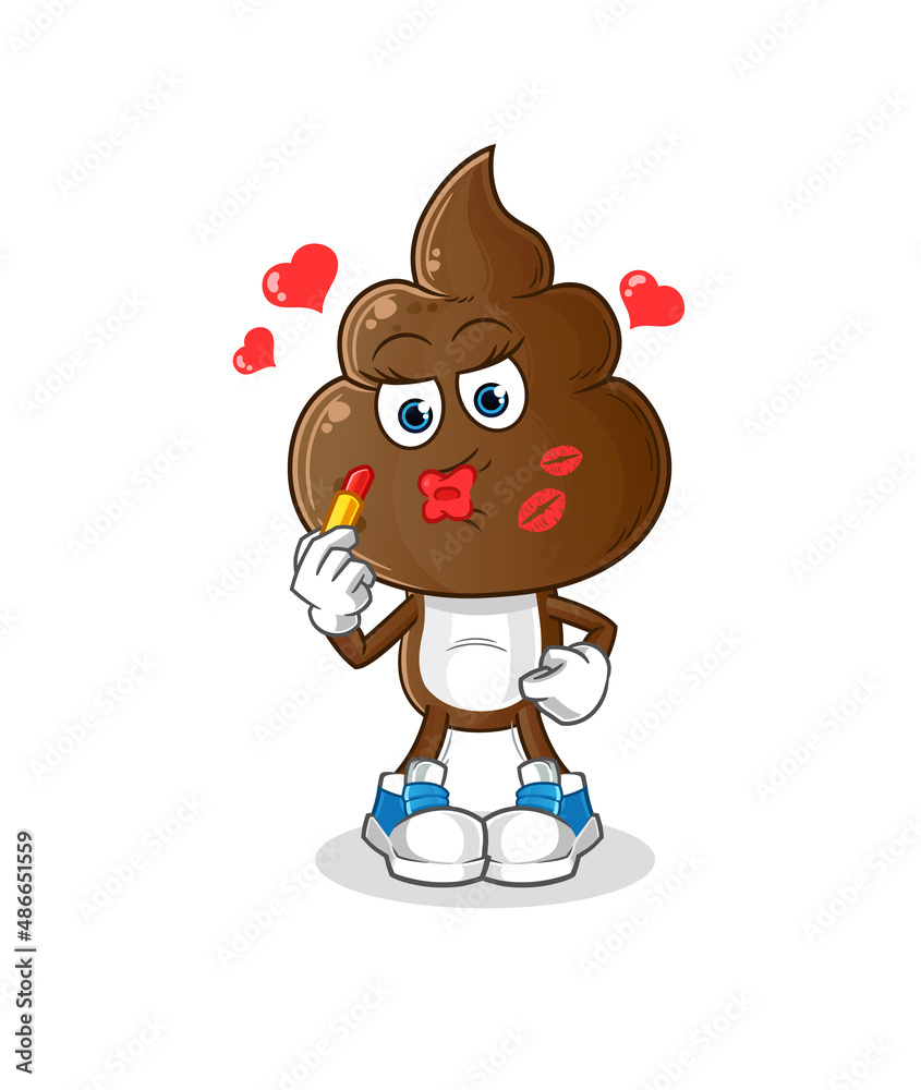 Fototapeta premium human shit head cartoon make up mascot. cartoon vector