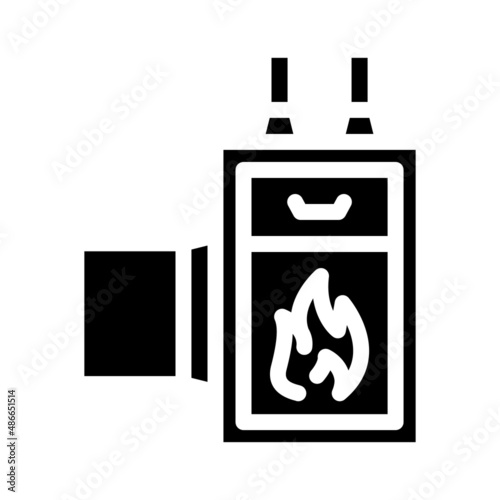 furnace equipment glyph icon vector. furnace equipment sign. isolated contour symbol black illustration