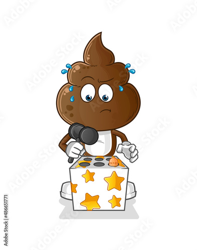 human shit head cartoon play whack a mole mascot. cartoon vector