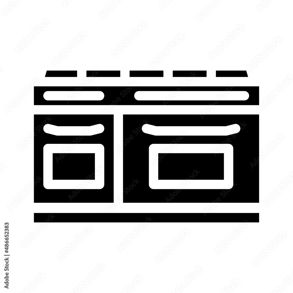 gas range glyph icon vector. gas range sign. isolated contour symbol black illustration gas range glyph icon vector. gas range sign. isolated contour symbol black illustration