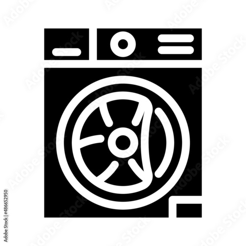 washer machine appliance glyph icon vector. washer machine appliance sign. isolated contour symbol black illustration