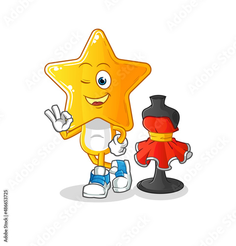 star head cartoon fashion designer vector. cartoon character © dataimasu