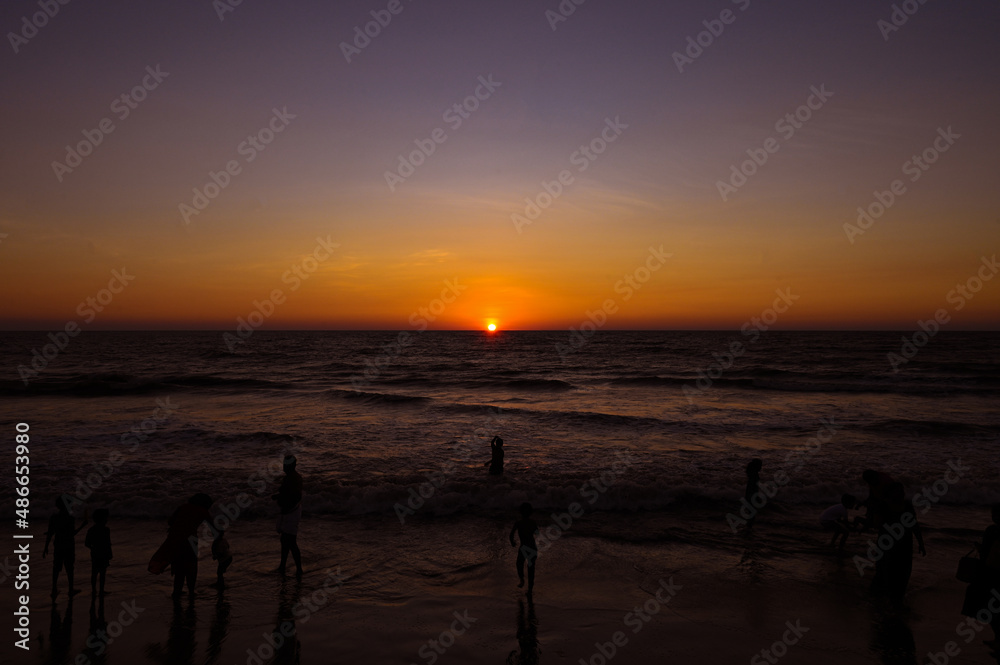 sunset at the Calicut beach sunset at the Calicut beach