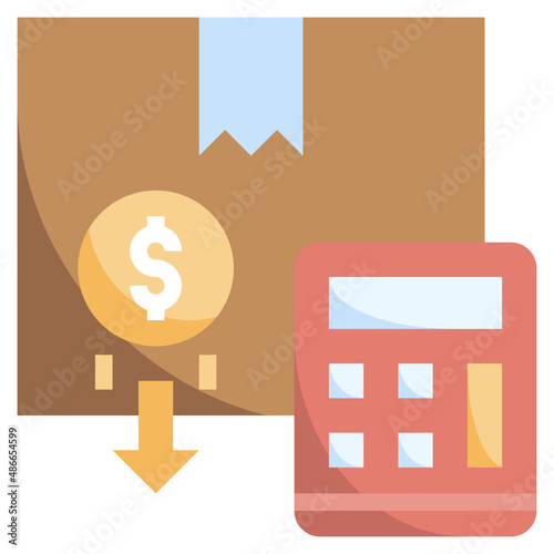 SHIPPING COST flat icon,linear,outline,graphic,illustration