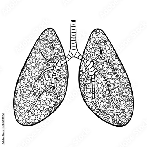 Lungs art isolated on white background