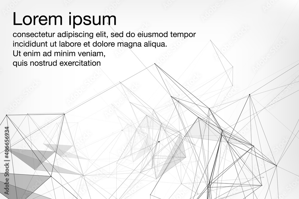 Plexus Polygonal Molecule Dots Lines Structure Data Mesh Flow Vector Background. Black White Illustration for Infographic, Presentation, Report Copy Space Texture. Plexus Polygonal Molecule Dots Lines Structure Data Mesh Flow Vector Background. Black White Illustration for Infographic, Presentation, Report Copy Space Texture.
