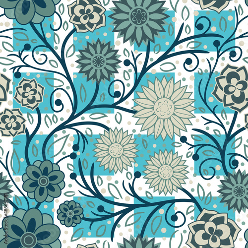 Beautiful and Simple Geometrical Flower Seamless Surface Pattern Design