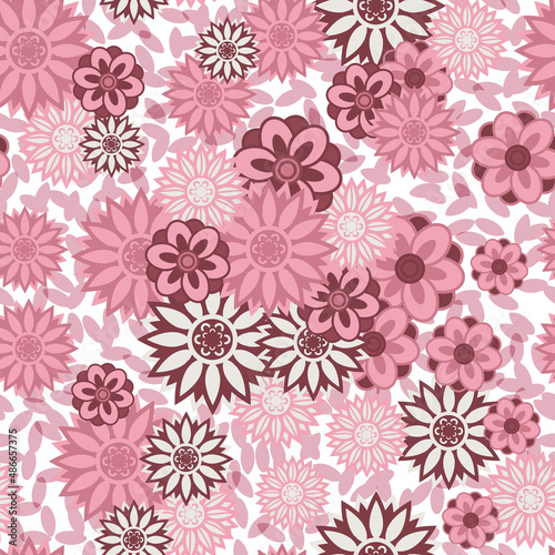 Beautiful and Simple Geometrical Flower Seamless Surface Pattern Design