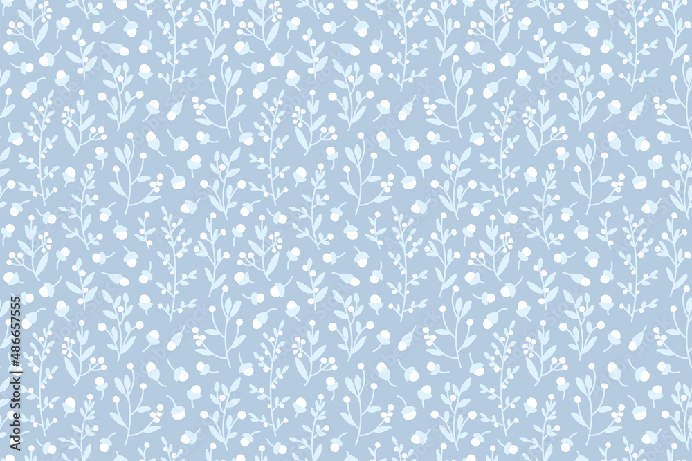 custom made wallpaper toronto digitalSeamless botanical pattern in pastel blue and white. All over abstract floral print