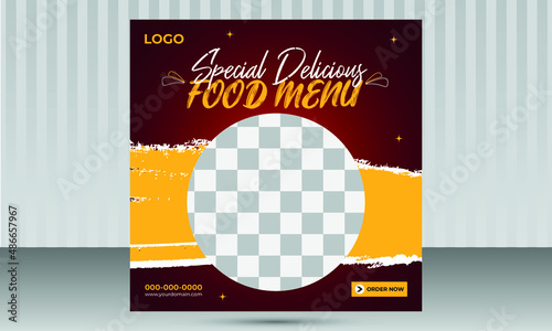 Food Banner Post Design for Social Media and Instagram