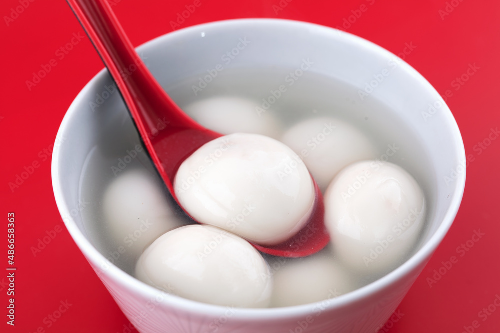 Cooked dumplings at the Lantern Festival Cooked dumplings at the Lantern Festival