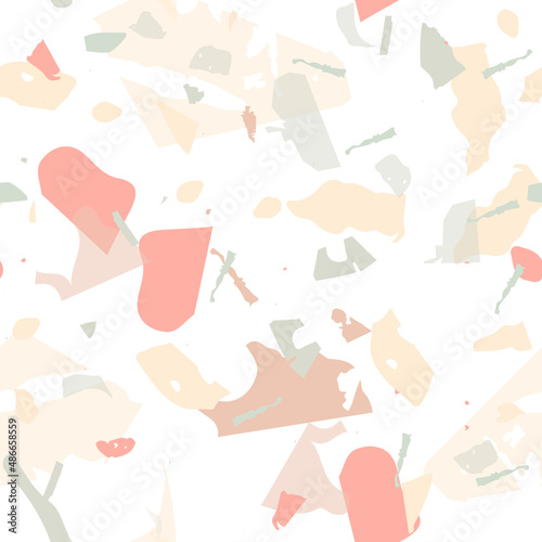 Terrazzo seamless pattern. Orange realistic