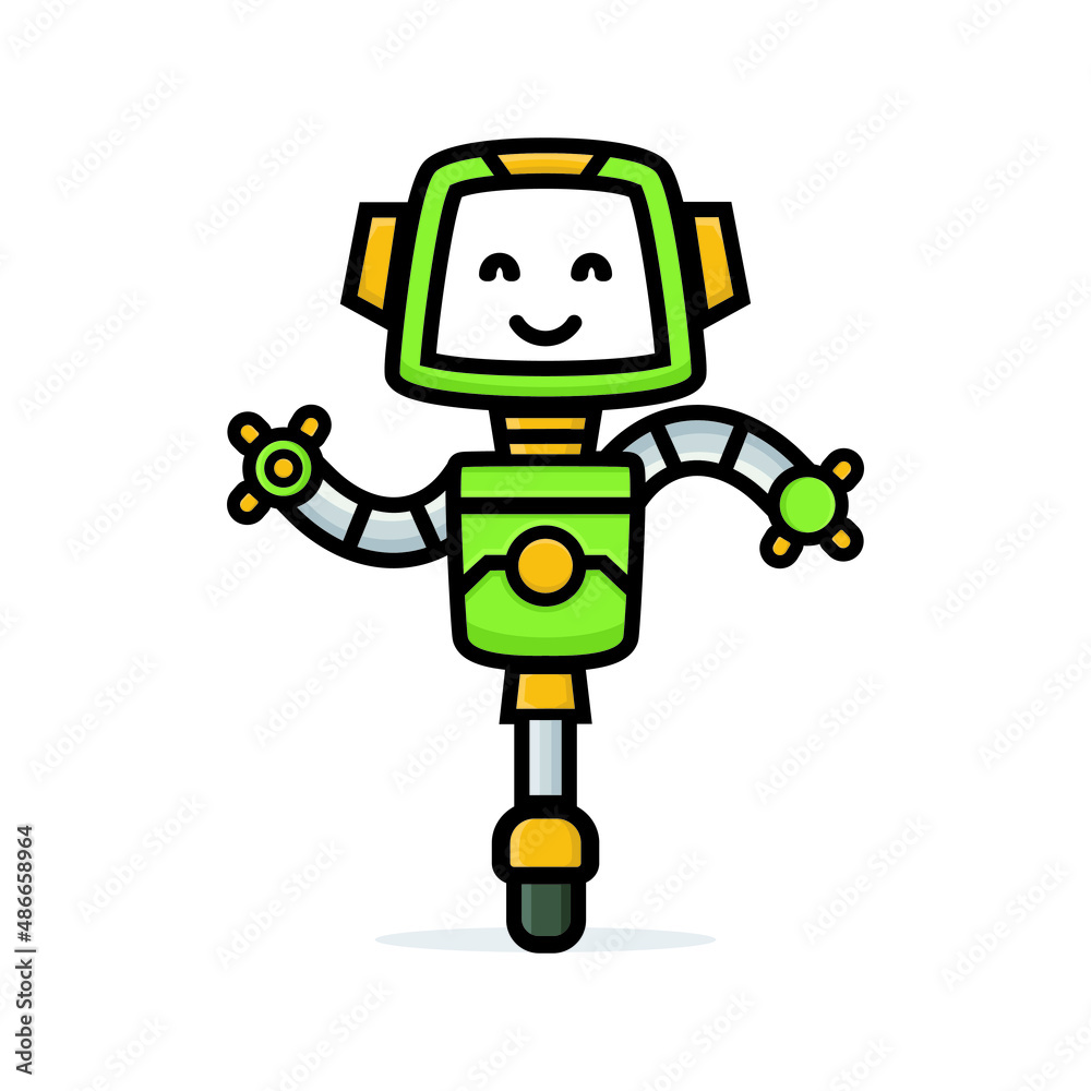 cute green robot