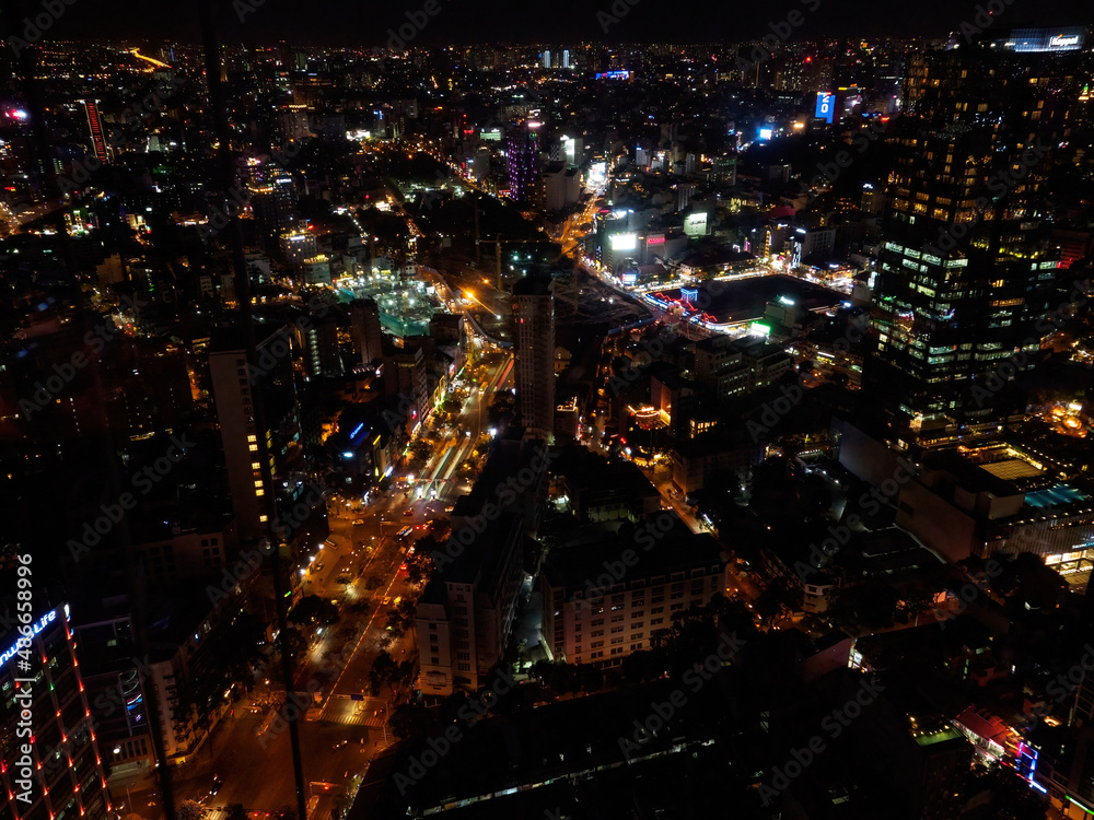 Fototapeta premium Ho Chi Minh City by Night, Vietnam