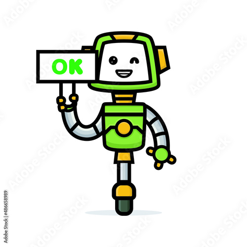 cute green robot