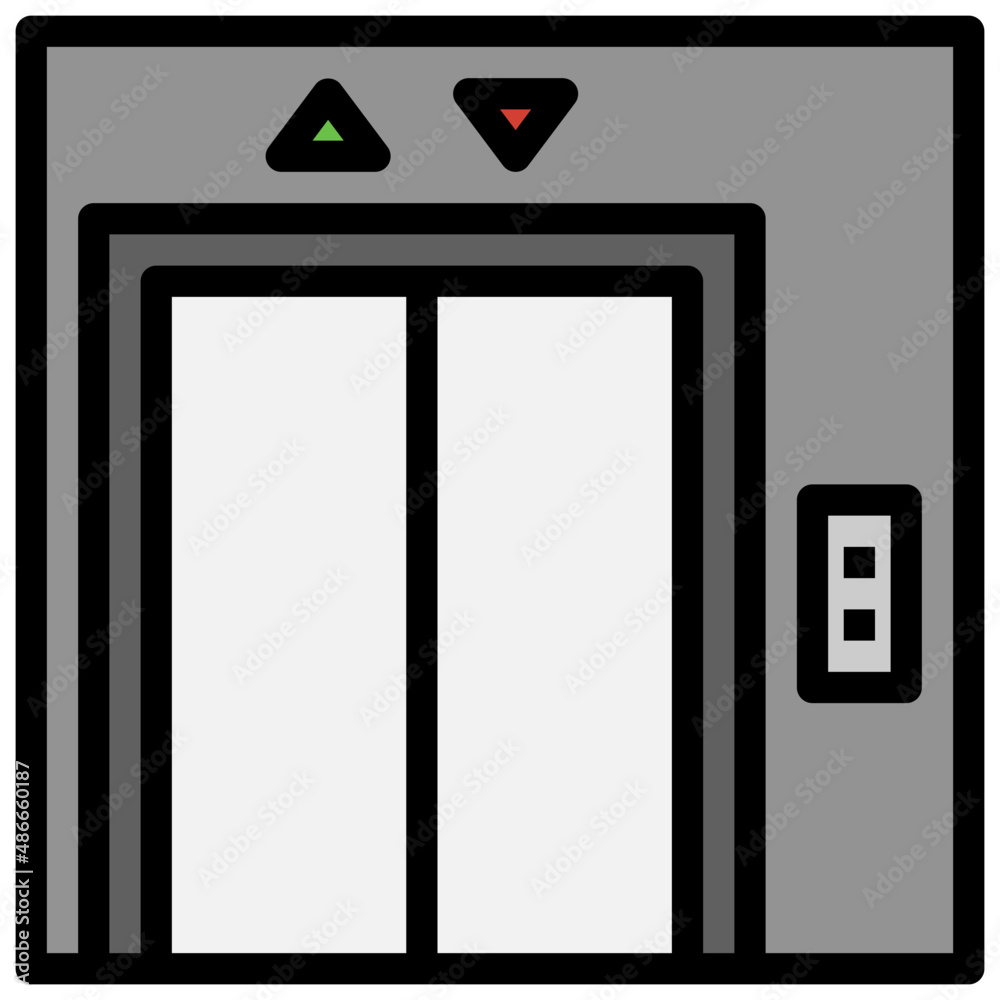 ELEVATOR filled outline icon,linear,outline,graphic,illustration ELEVATOR filled outline icon,linear,outline,graphic,illustration